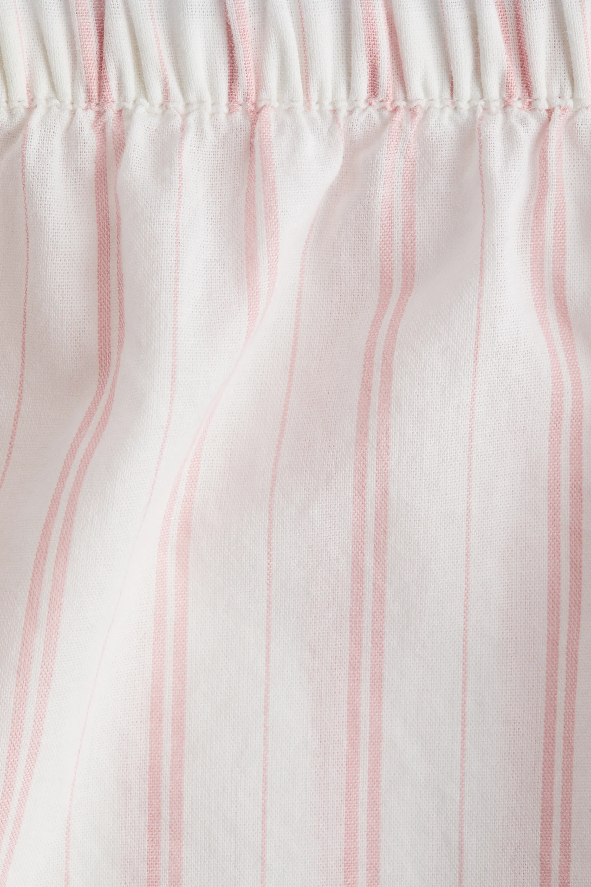 Short de plage en coton - Blanc/rayures rose clair