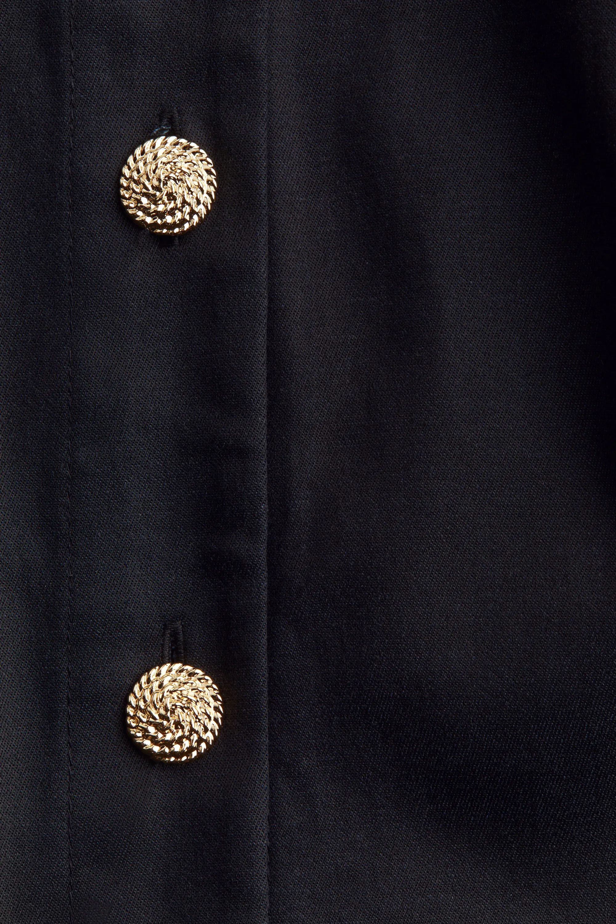 Robe à boutons en twill - Noir