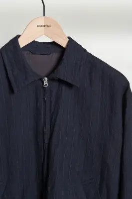 Kaptain Sunshine – Wool Stripe Zip Blouson KS26FJK21 – NAVY — photo 5