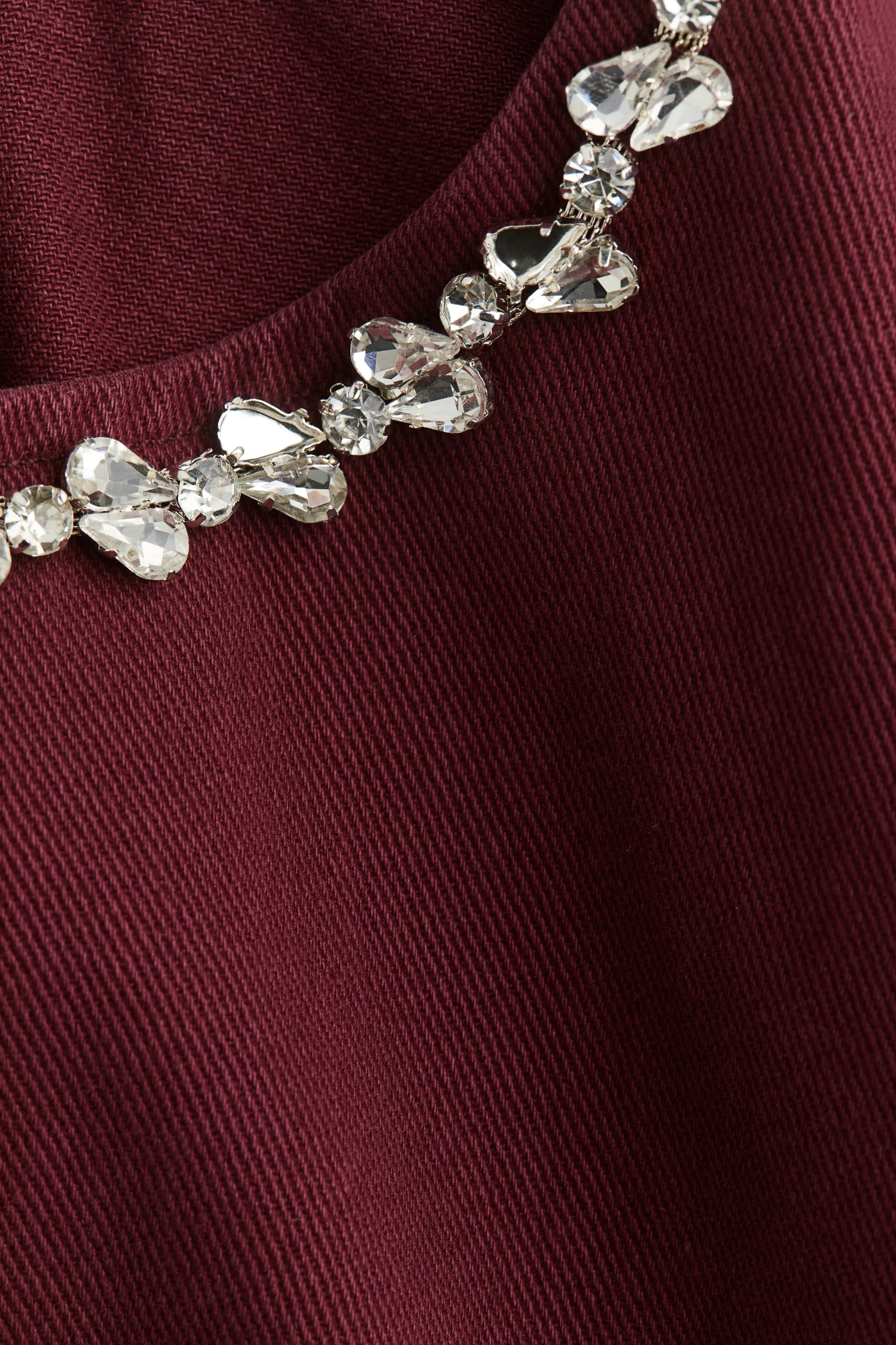 Robe ornée de strass - Bordeaux