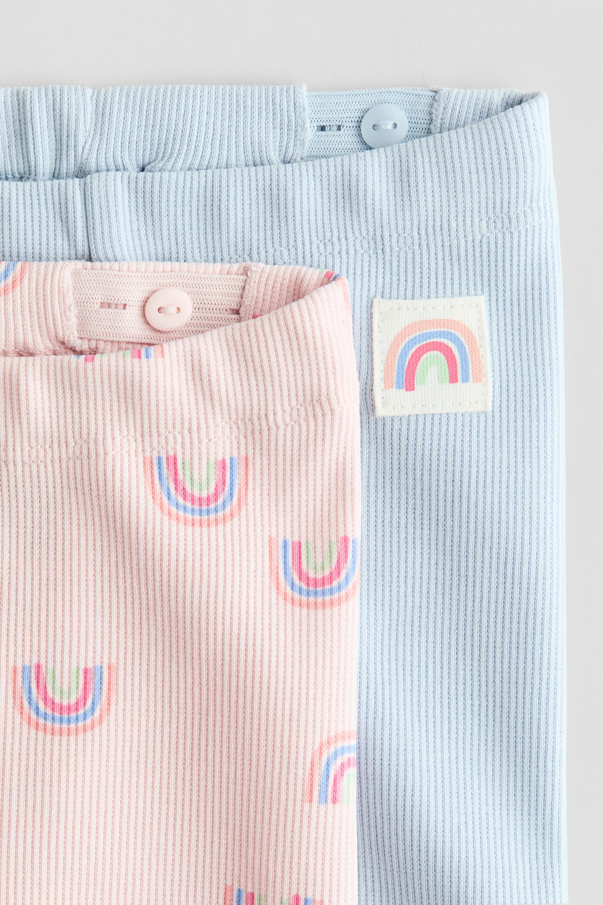 Lot de 2 shorts cycliste côtelés - Rose clair/bleu clair