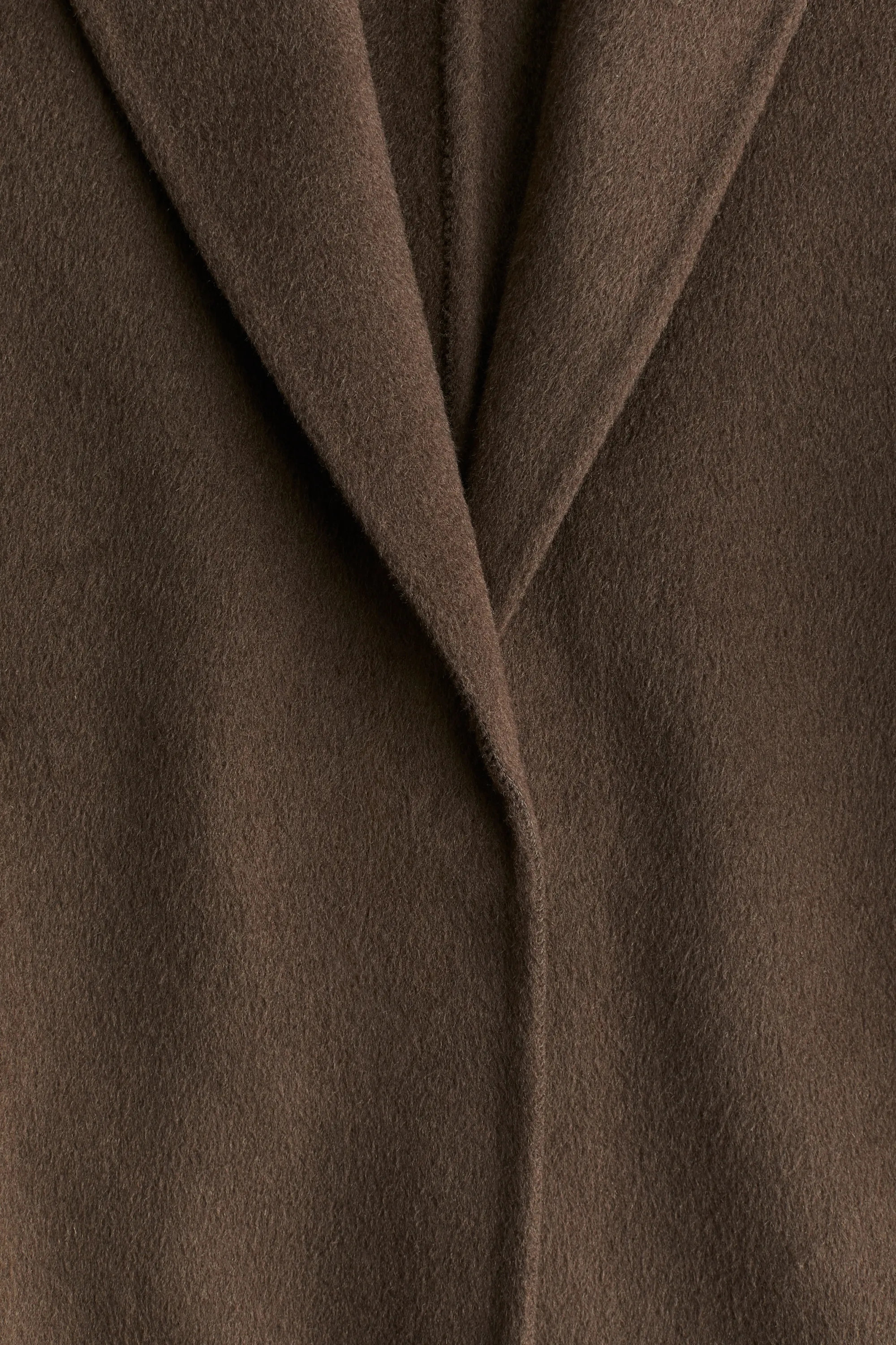 Manteau fait main en laine mélangée - Marron foncé