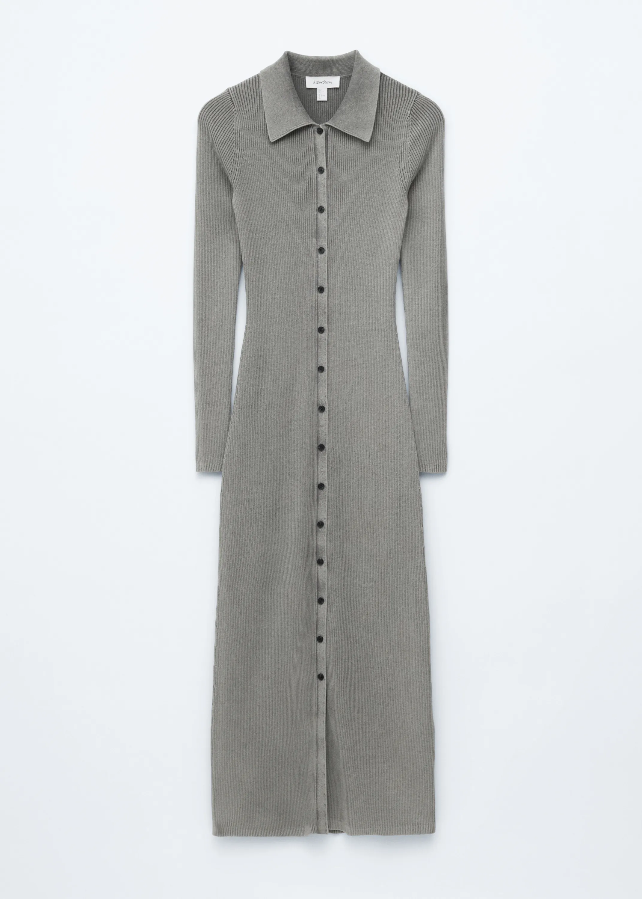 Robe midi côtelée - Gris