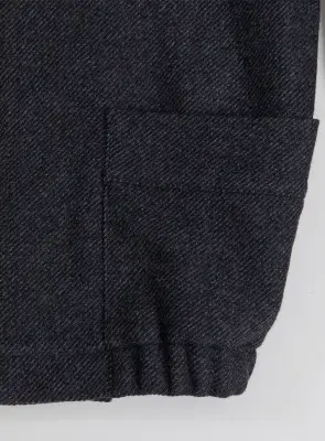 Kimono Bomber Jacket in Dark Gray Carded Wool — photo 5