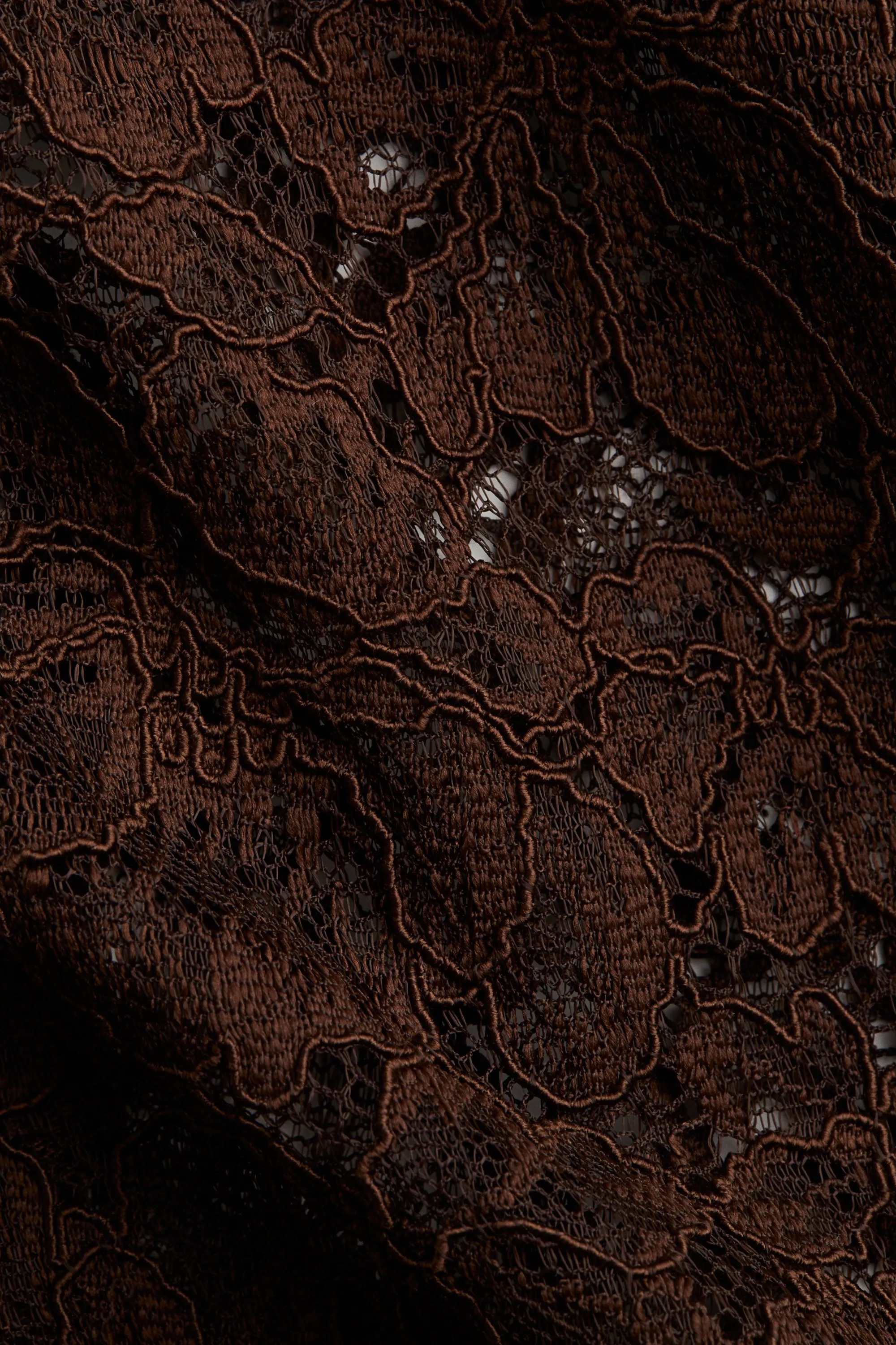 Jupe crayon en dentelle - Marron foncé