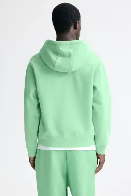 Veste boxy Loose Fit avec capuche et zip - Vert vif/Golden — photo 3