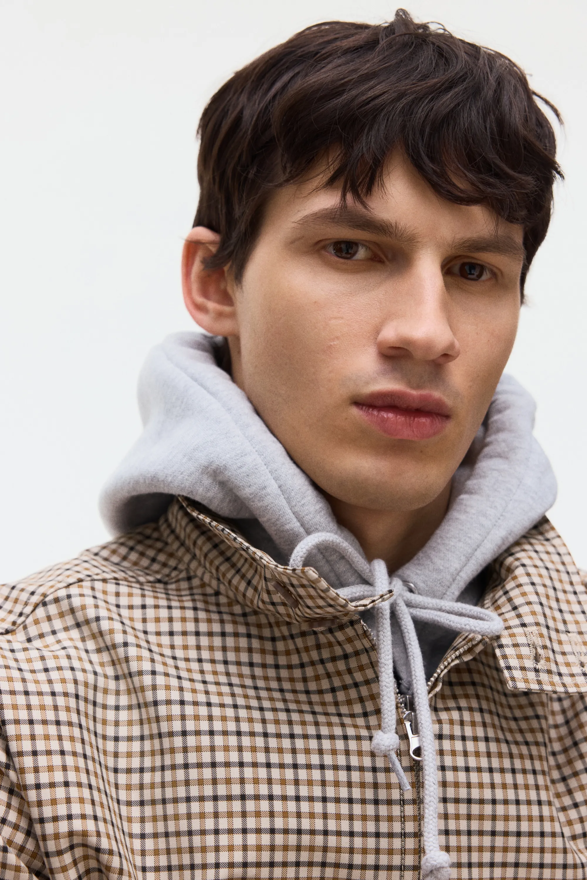 Veste en twill - Beige/carreaux