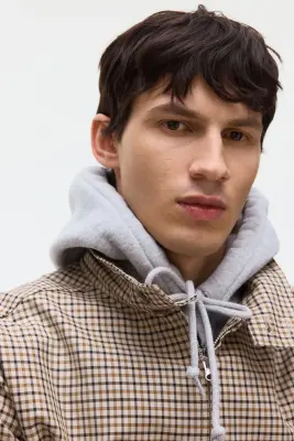 Veste en twill - Beige/carreaux — photo 1