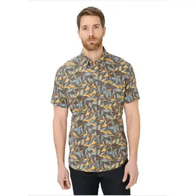 CAMEL ACTIVE CHEMISE IMPRIME Bleu Jaune — photo 1