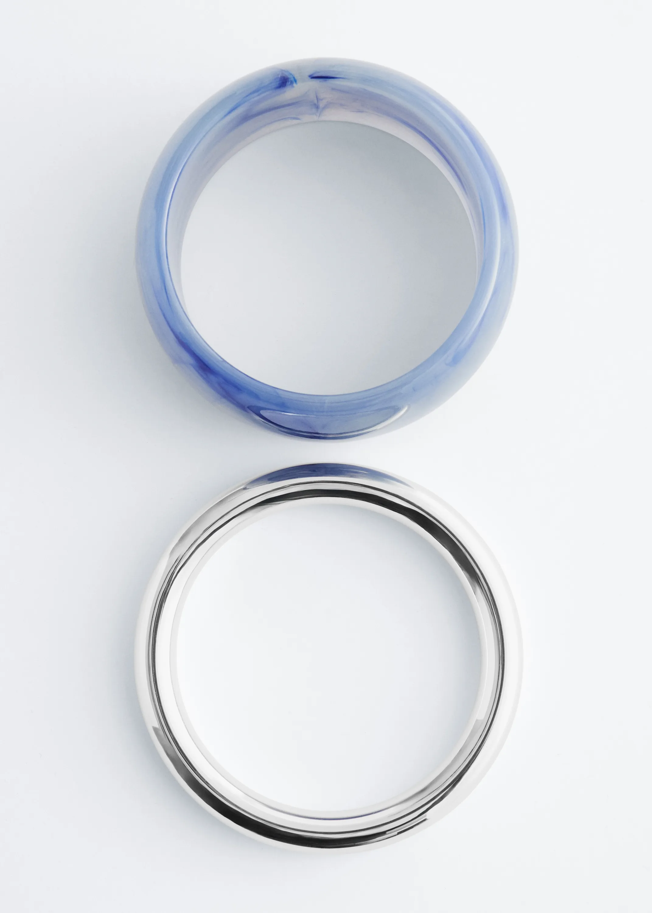 Ensemble de bracelets manchettes - Argenté/Bleu