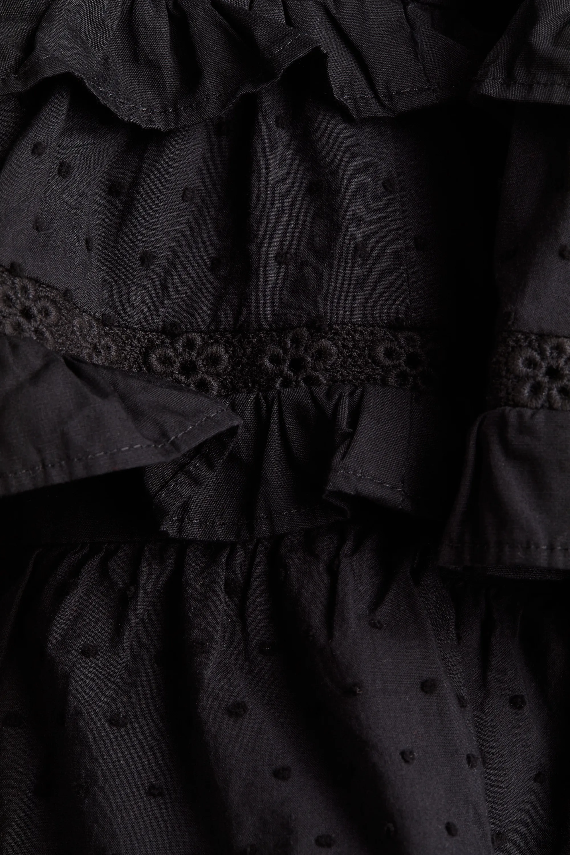 Robe en coton plumetis - Noir