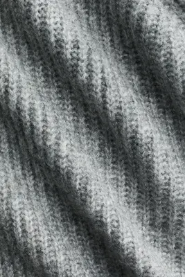 Gilet en maille côtelée avec col - Gris clair chiné — photo 5