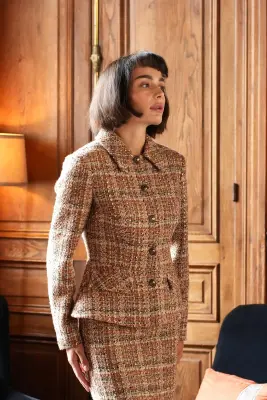 Blanche Short Coat - Brown multicolor — photo 3