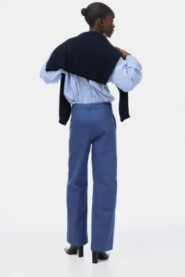 Pantalon en toile de coton - Bleu — photo 2