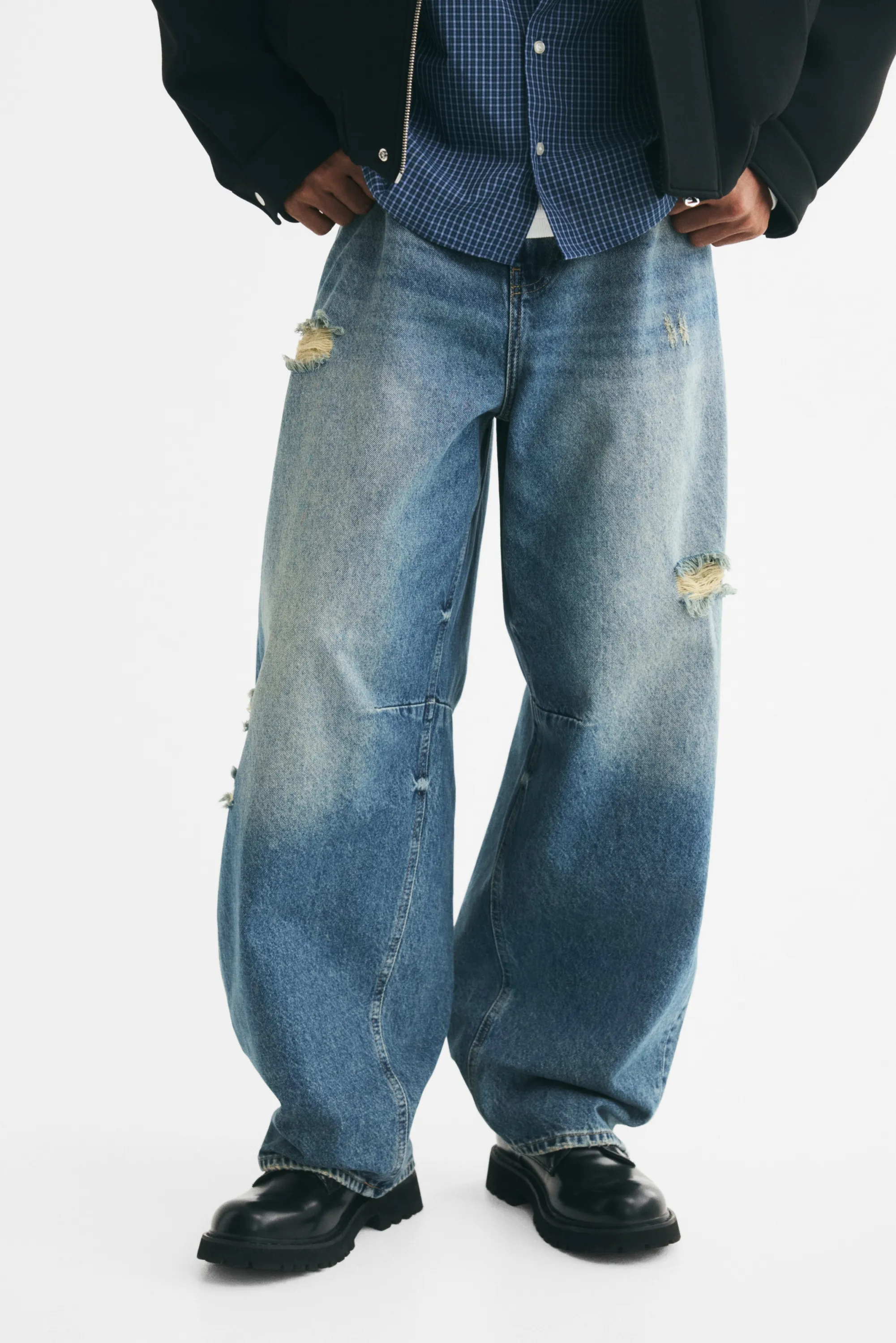 Baggy Barrel Jeans - Bleu denim foncé