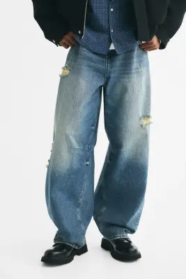 Baggy Barrel Jeans - Bleu denim foncé — photo 1