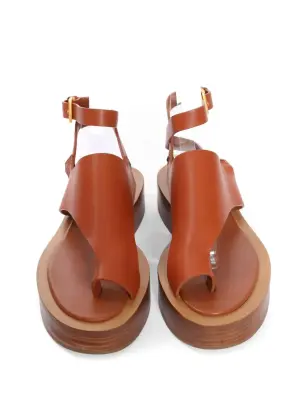 Sandales à plateforme bois en cuir camel boucles cheville Prix boutique 600€ Taille 37 — photo 5