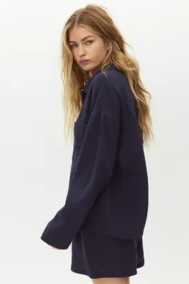 Chemise et short de pyjama - Bleu foncé — photo 2