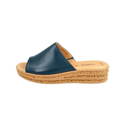 Mules Gabor 44.559.09 Bleu Nuit - Cuir Compensé Liège Grande Pointure Femme — photo 2