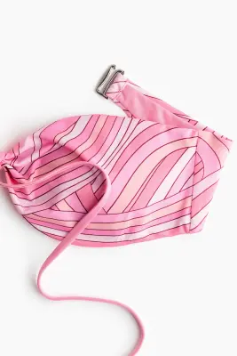 Padded halterneck bikini top - Rose/motif — photo 4