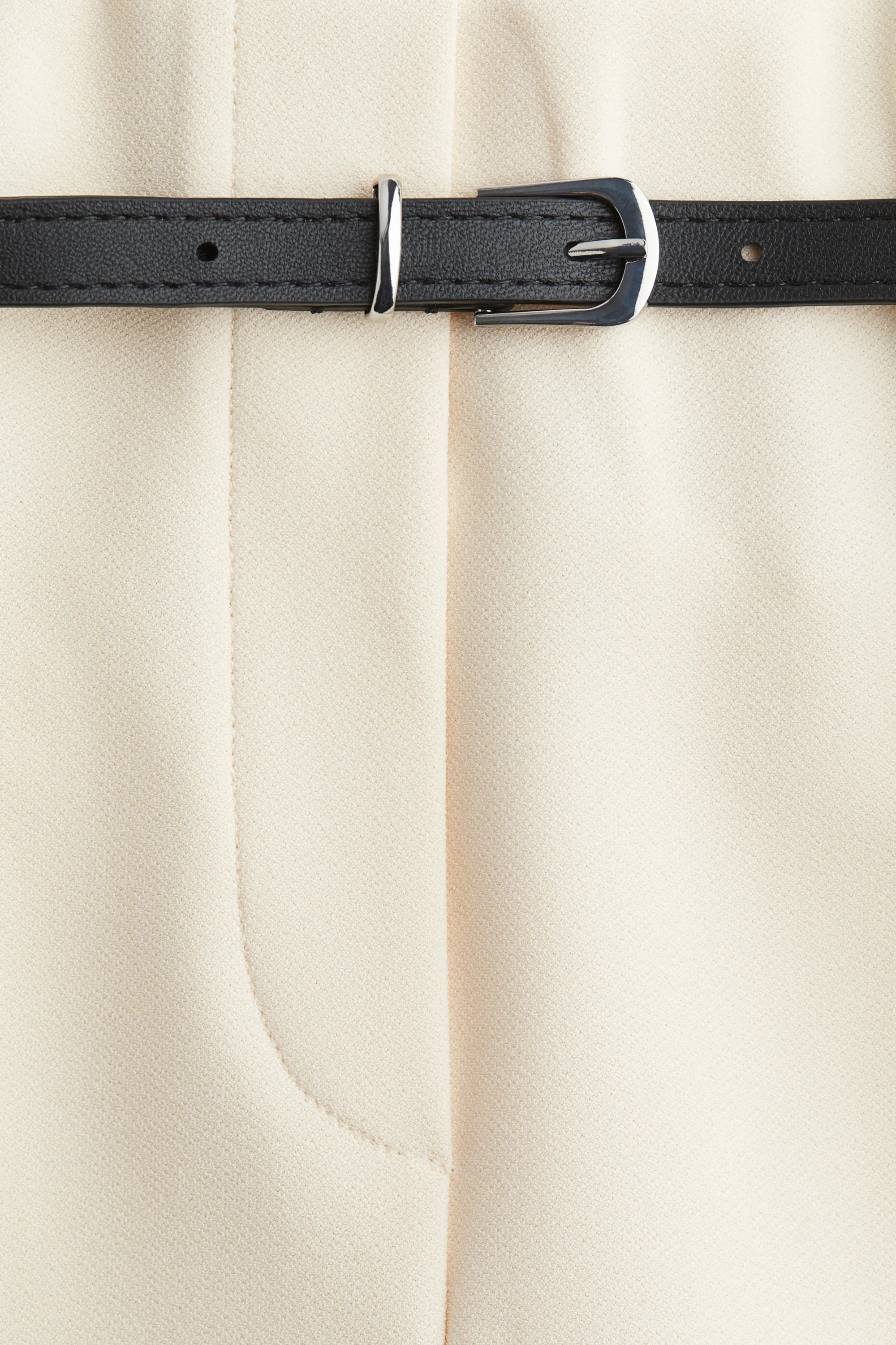 Pantalon 7/8 avec ceinture - Crème