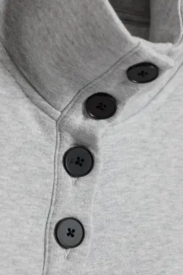 Veste boutonnée en jersey - Mélange gris clair poudré — photo 4