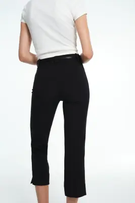 Pantalon Capri avec plis - Noir — photo 4