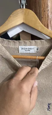 Pull homme beige Yves Saint Laurent — photo 4