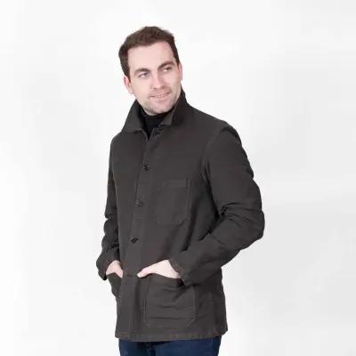 Veste Workwear en Moleskine en Coton Bio 4M/5 - Truffe — photo 3