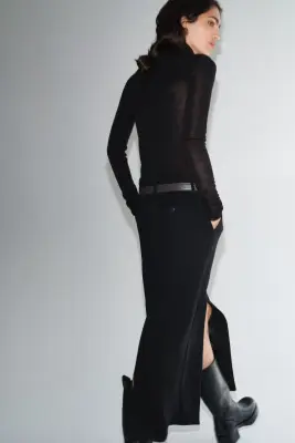 Top col roulé en laine mérinos - Noir — photo 3