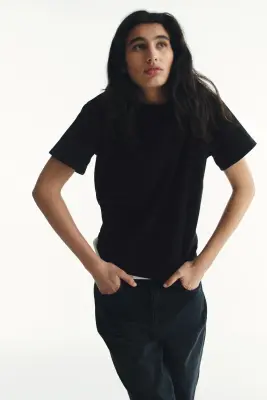 T-shirt oversize en coton - Noir — photo 1