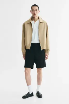 Veste en coton avec col - Beige — photo 2