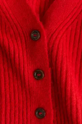 Robe en maille côtelée - Rouge — photo 4