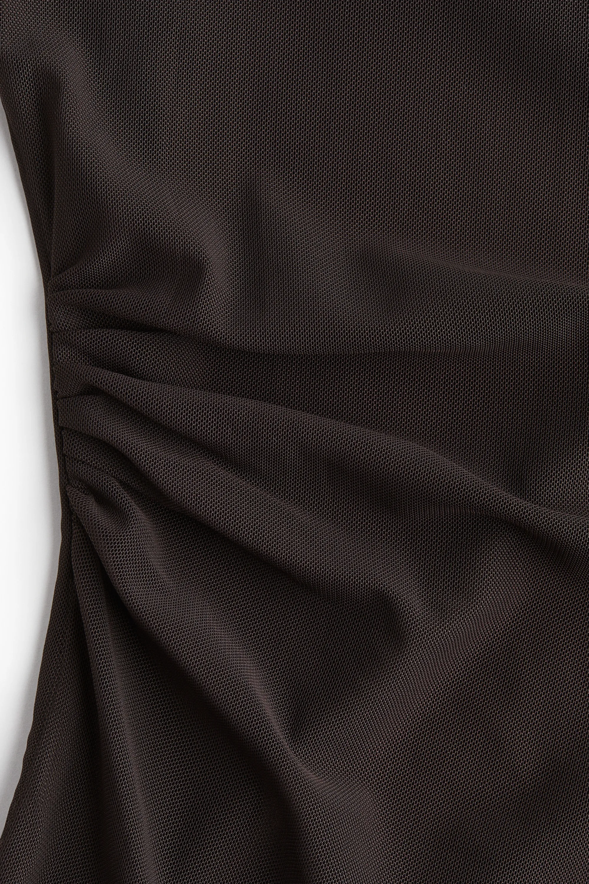 Robe en mesh à effet drapé - Marron foncé