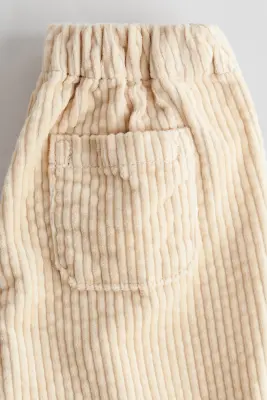 Pantalon en velours de coton côtelé - Beige clair — photo 2