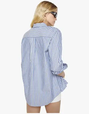 Nouveau ! MOTHER Chemise The Bestie White And Blue Stripe — photo 3