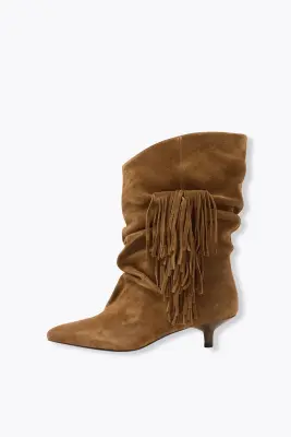Bottes cuir suédé à franges — photo 3