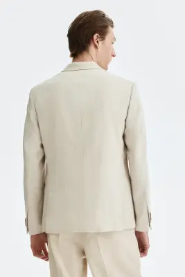 Veste Regular Fit en lin mélangé - Beige clair — photo 3