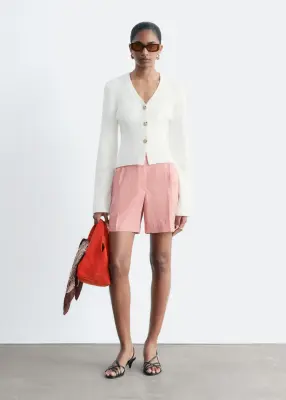 Cardigan en coton côtelé - Blanc — photo 2