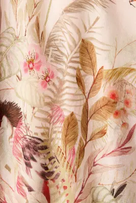 Jupe évasée en viscose mélangée - Rose pêche clair/fleuri — photo 4