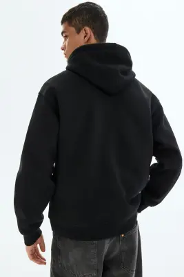 Veste à capuche zippée Loose Fit - Noir — photo 2