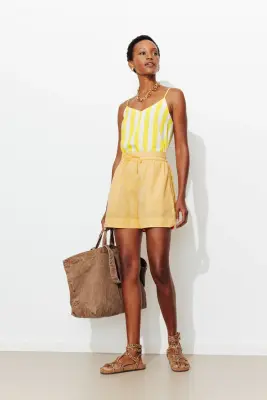 Short uni en lyocell Femme — photo 2
