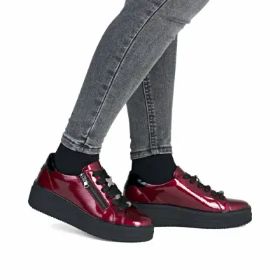 Baskets Remonte D1C09-35 Rouges - Lacets Grande Pointure Femme — photo 5