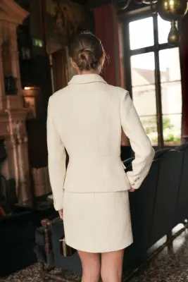 Blanche Short Coat - Grey white — photo 4