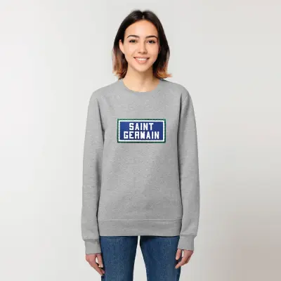 SWEAT-SHIRT COTON BIO BRODÉ - SAINT GERMAIN - GRIS — photo 3