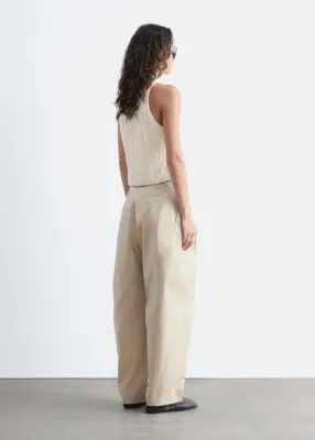 Pantalon barrel - Beige clair — photo 4