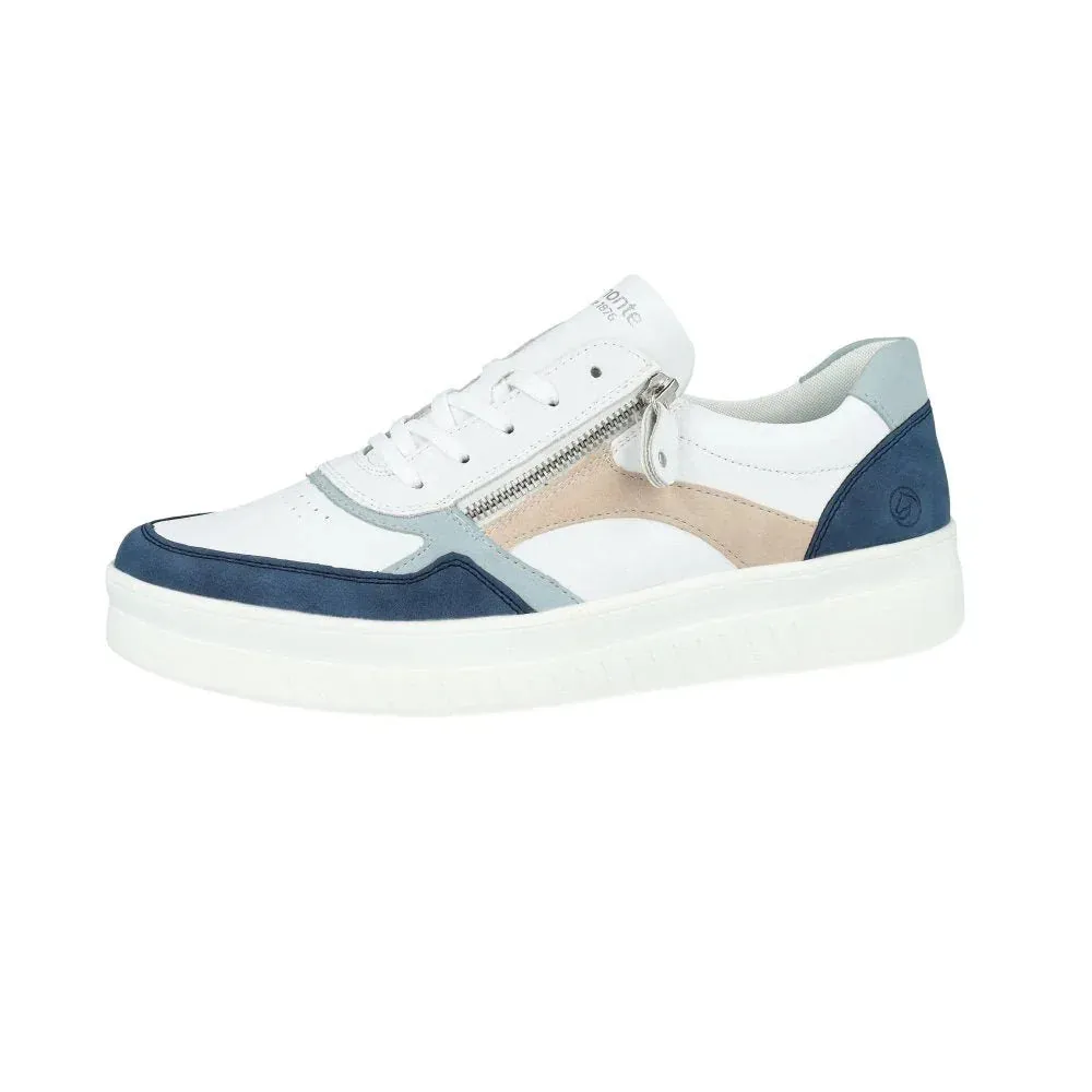 Baskets Remonte D0J01-85 Blanches - Lacets Zip Grande Pointure Femme