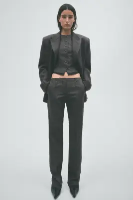 Gilet sans manches en laine - Gris foncé chiné — photo 2