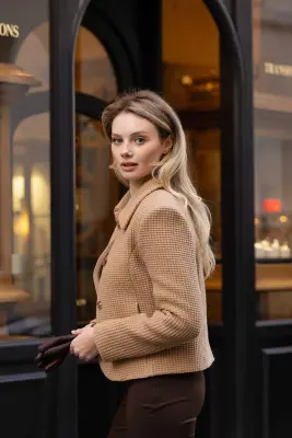 Melanie Wool Short Coat - Beige — photo 3