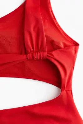 Maillot de bain asymétrique paddé - Rouge — photo 4